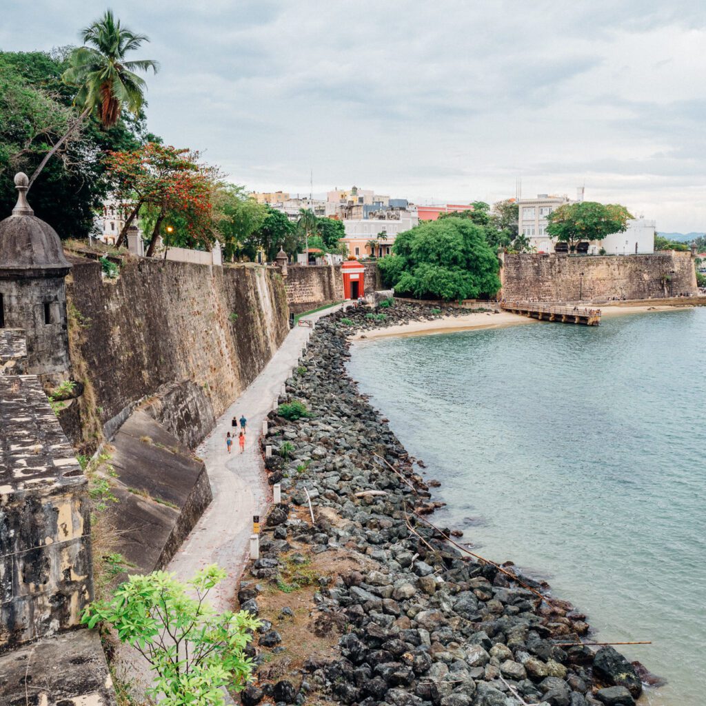 Walking path El Morro Old San Juan