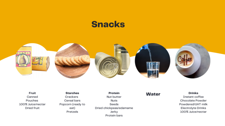 Non-perishable snacks to consider storing for hurricane season or other emergency situations when there is a power outage.